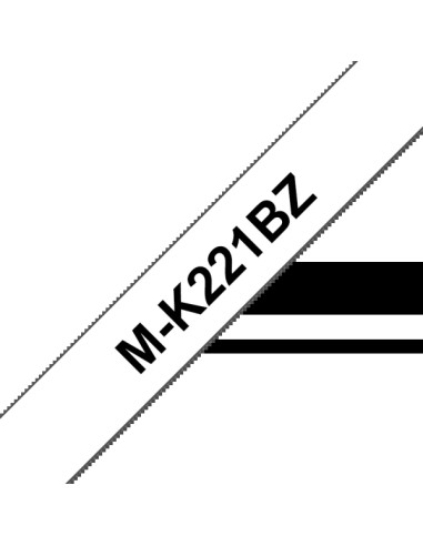 Brother MK221BZ Cinta No Laminada Generica de Etiquetas - Texto negro sobre fondo blanco - Ancho 9mm x 8 metros