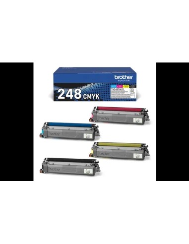 Brother TN248CMYK Pack de 4 Cartuchos de Toner Originales - TN248VAL