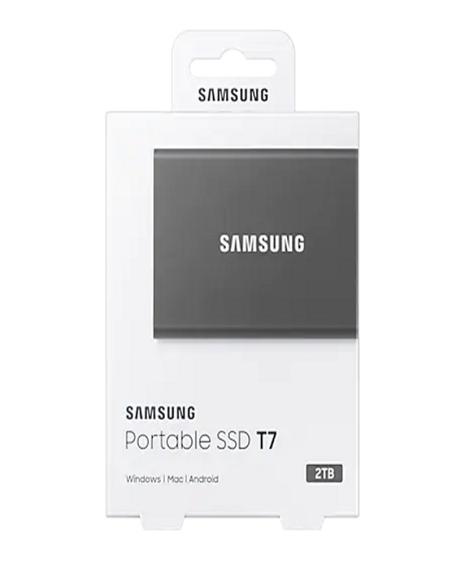 Samsung T7 SSD Externo 2TB NVMe USB 3.2  Gris Samsung T7 SSD Externo 2TB NVMe USB 3.2  Gris