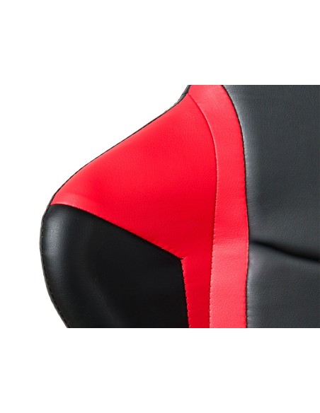 Silla q connect gaming orvieto simil piel base metalica alt max 1200 anc 650 prof 650 mm ruedas premium negro rojo Silla q connect gaming orvieto simil piel base metalica alt max 1200 anc 650 prof 650 mm ruedas premium negro rojo