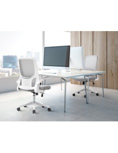 Silla q connect oficina alba malla base metalica alt max 1110 anc 610 prof 580 ruedas premium color gris