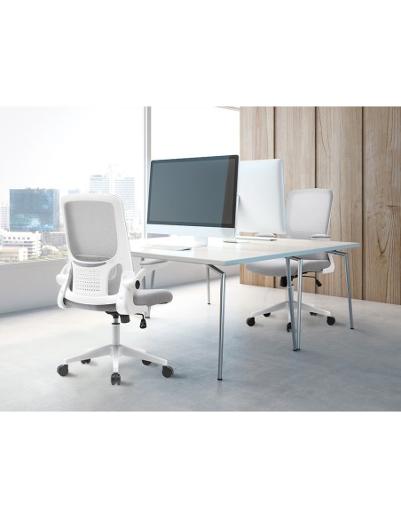 Silla q connect oficina alba malla base metalica alt max 1110 anc 610 prof 580 ruedas premium color gris Silla q connect oficina alba malla base metalica alt max 1110 anc 610 prof 580 ruedas premium color gris