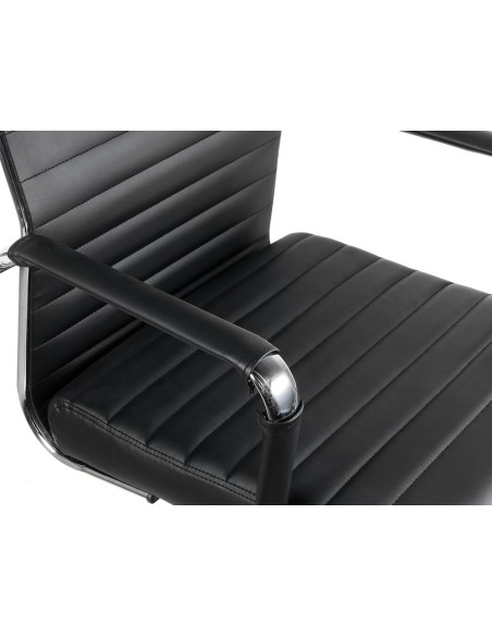 Silla q connect escritorio bosa simil piel base metalica alt max 1130 anc 550 prof 630 mm ruedas premium color negro Silla q connect escritorio bosa simil piel base metalica alt max 1130 anc 550 prof 630 mm ruedas premium color negro
