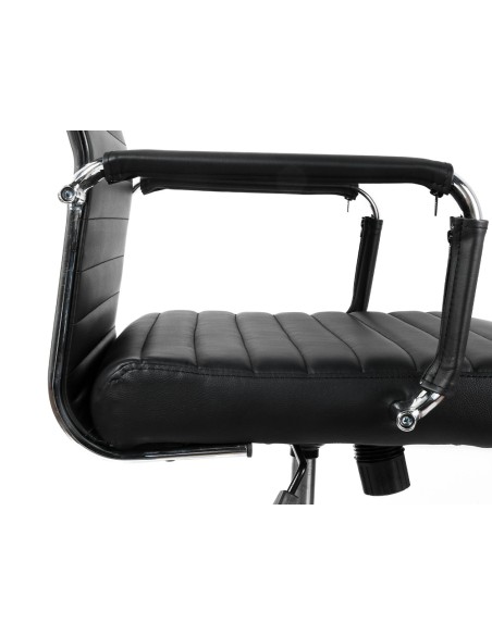 Silla q connect escritorio bosa simil piel base metalica alt max 1130 anc 550 prof 630 mm ruedas premium color negro Silla q connect escritorio bosa simil piel base metalica alt max 1130 anc 550 prof 630 mm ruedas premium color negro