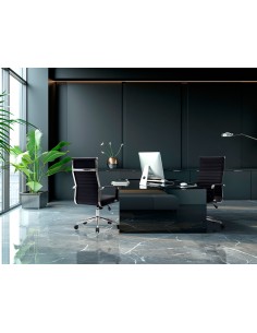 Silla q connect escritorio bosa simil piel base metalica alt max 1130 anc 550 prof 630 mm ruedas premium color negro