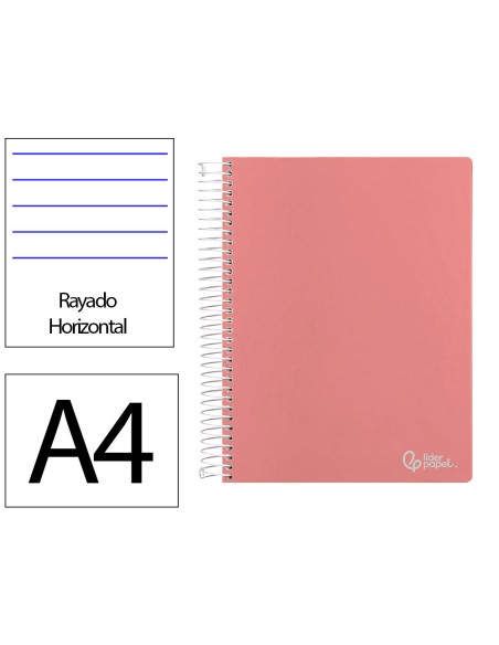 Cuaderno espiral liderpapel a4 micro witty tapa dura 120h 90gr horizontal 8mm 5 bandas 4 taladros colores surtidos