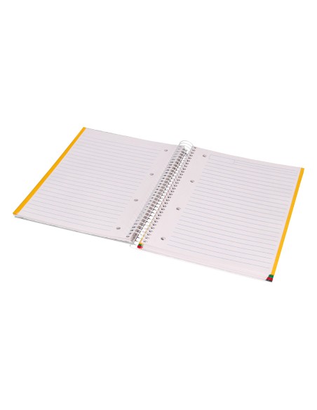 Cuaderno espiral liderpapel a4 micro witty tapa dura 120h 90gr horizontal 8mm 5 bandas 4 taladros colores surtidos