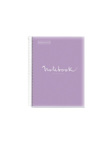 Cuaderno espiral miquelrius notebook a4 tapa polipropileno 120 hojas cuadro 5mm 90 gr emotions