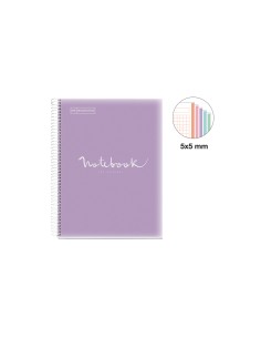 Cuaderno espiral miquelrius notebook a4 tapa polipropileno 120 hojas cuadro 5mm 90 gr emotions