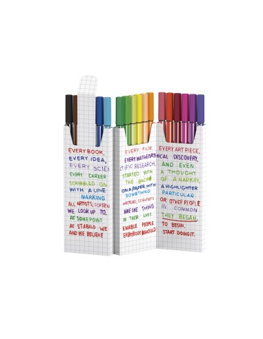 Rotulador stabilo acuarelable pen 68 zi zag estuche de 18 unidades colores surtidos