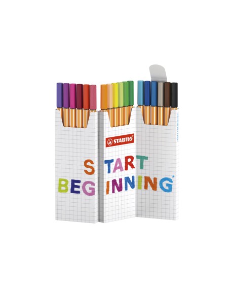 Rotulador stabilo punta de fibra point 88 zi zag estuche de 18 unidades colores surtidos