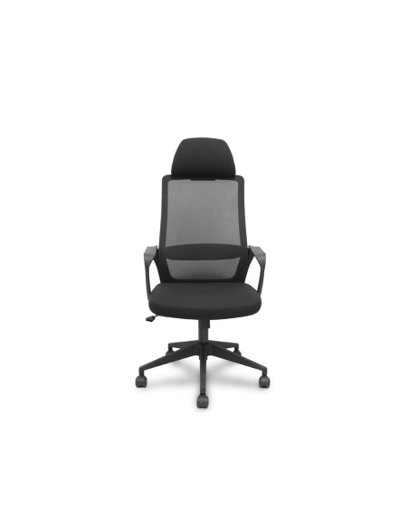 Silla de direccion pyc pro534 brazos fijos regulable en altura respaldo en malla negra y asiento tela negra Silla de direccion pyc pro534 brazos fijos regulable en altura respaldo en malla negra y asiento tela negra