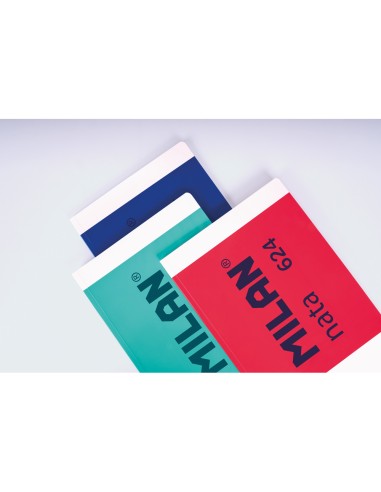 Libreta encolada milan tapa carton flexible din a4 48 hojas 95 gr microperfado cuadro 5 mm serie nata 624