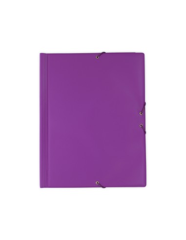 Carpeta goma grafoplas folio forrada 3 solapas pvc violeta