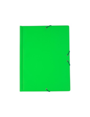 Carpeta goma grafoplas folio forrada 3 solapas pvc verde claro