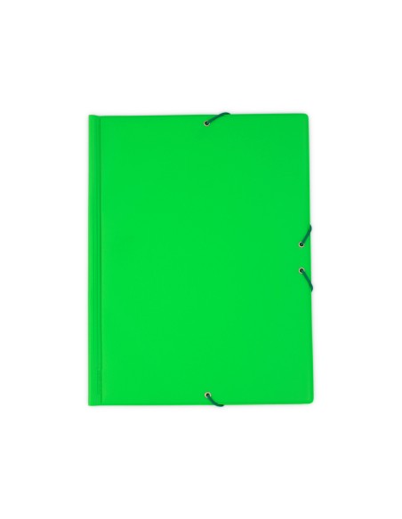 Carpeta goma grafoplas folio forrada 3 solapas pvc verde claro