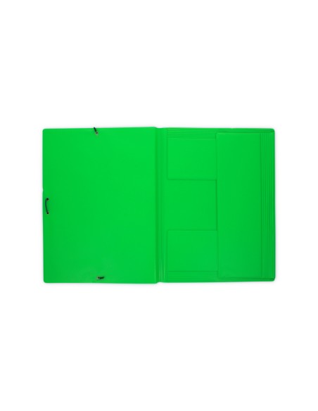 Carpeta goma grafoplas folio forrada 3 solapas pvc verde claro
