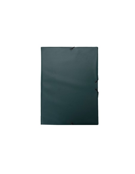 Carpeta goma grafoplas folio forrada 3 solapas pvc verde