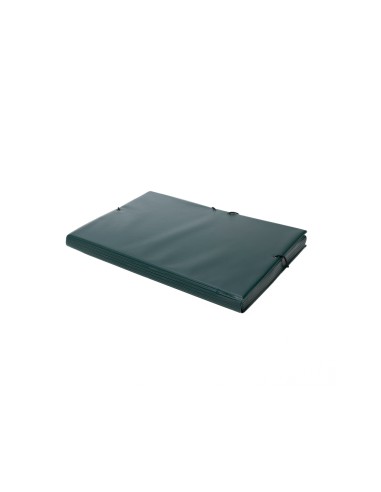 Carpeta goma grafoplas folio forrada 3 solapas pvc verde