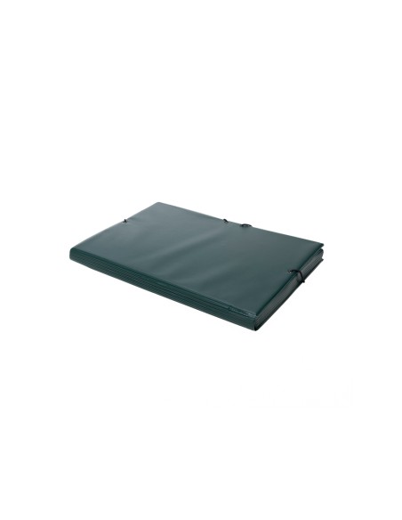 Carpeta goma grafoplas folio forrada 3 solapas pvc verde