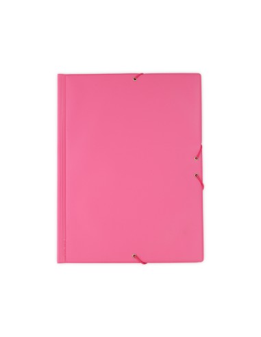 Carpeta goma grafoplas folio forrada 3 solapas pvc rosa