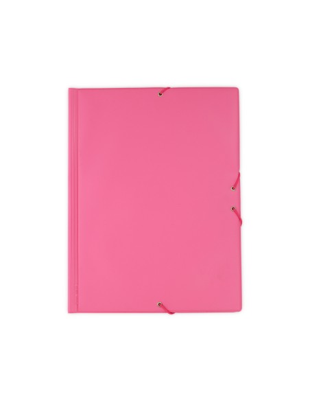 Carpeta goma grafoplas folio forrada 3 solapas pvc rosa
