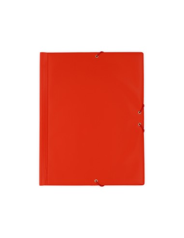 Carpeta goma grafoplas folio forrada 3 solapas pvc rojo claro