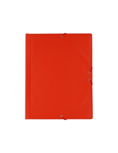 Carpeta goma grafoplas folio forrada 3 solapas pvc rojo claro