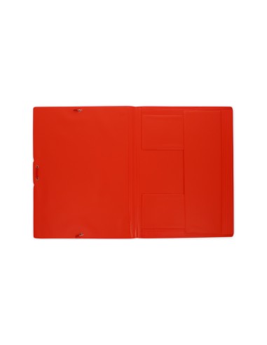 Carpeta goma grafoplas folio forrada 3 solapas pvc rojo claro