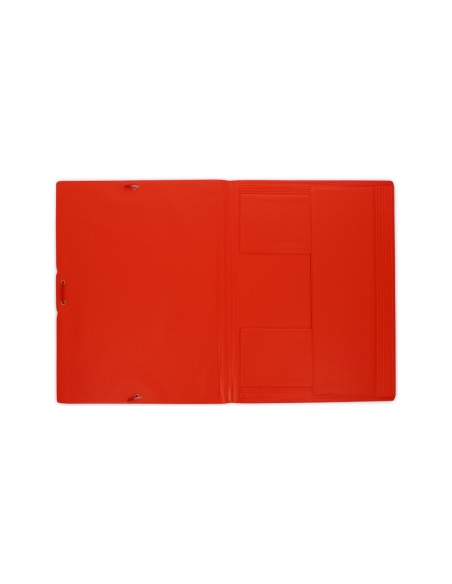 Carpeta goma grafoplas folio forrada 3 solapas pvc rojo claro