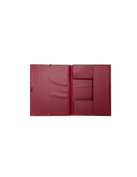 Carpeta goma grafoplas folio forrada 3 solapas pvc rojo