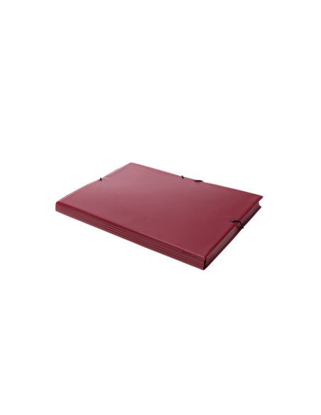 Carpeta goma grafoplas folio forrada 3 solapas pvc rojo