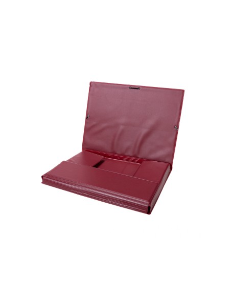 Carpeta goma grafoplas folio forrada 3 solapas pvc rojo