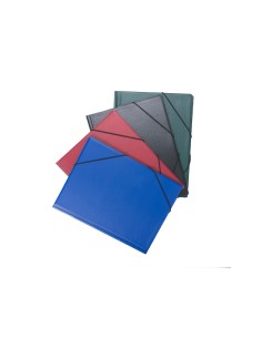 Carpeta goma grafoplas folio forrada 3 solapas pvc rojo