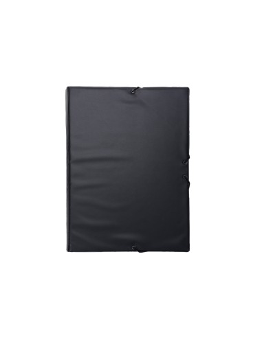Carpeta goma grafoplas folio forrada 3 solapas pvc negro