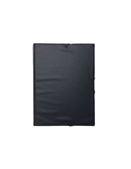 Carpeta goma grafoplas folio forrada 3 solapas pvc negro