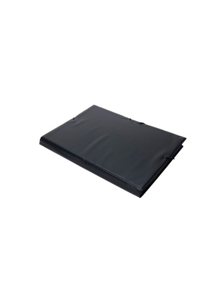 Carpeta goma grafoplas folio forrada 3 solapas pvc negro