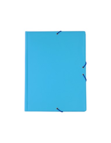 Carpeta goma grafoplas folio forrada 3 solapas pvc azul claro