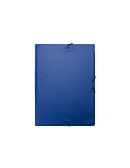 Carpeta goma grafoplas folio forrada 3 solapas pvc azul