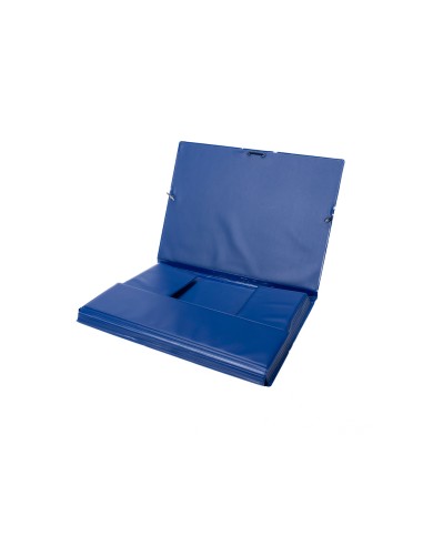 Carpeta goma grafoplas folio forrada 3 solapas pvc azul
