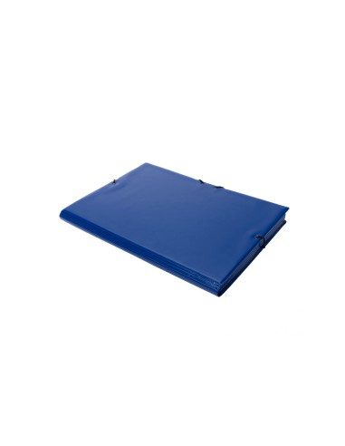 Carpeta goma grafoplas folio forrada 3 solapas pvc azul
