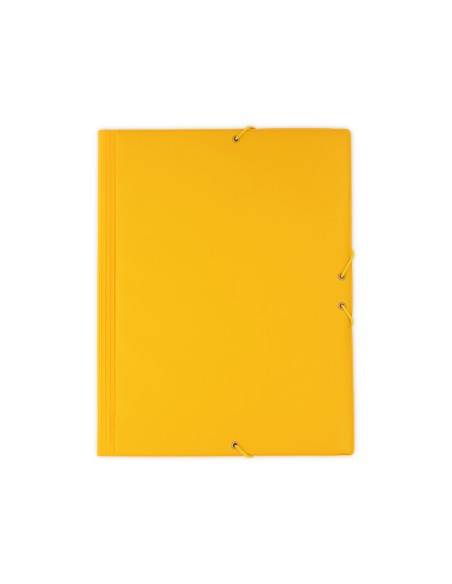 Carpeta goma grafoplas folio forrada 3 solapas pvc amarillo
