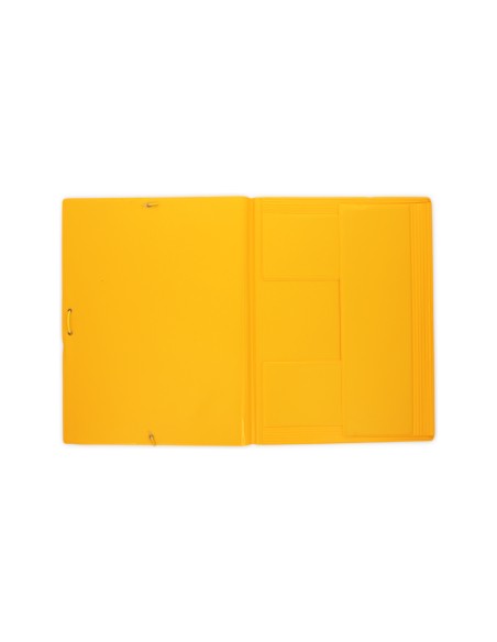 Carpeta goma grafoplas folio forrada 3 solapas pvc amarillo