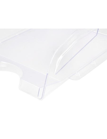 Bandeja sobremesa plastico q connect gran capacidad con asa transparente 386x270x115mm