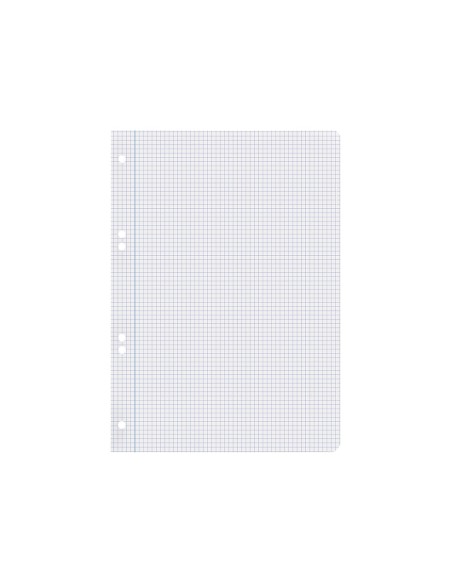 Recambio liderpapel din a4 100 hojas 75 gr cuadro 4 mm con margen 16 taladros