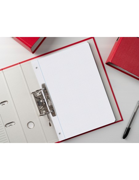 Recambio liderpapel din a4 100 hojas 75 gr cuadro 4 mm con margen 16 taladros