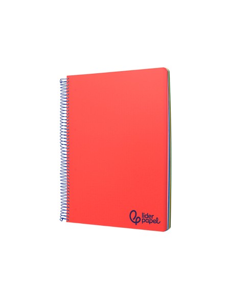 Cuaderno espiral liderpapel a4 micro wonder tapa plastico 120h 90 gr horizontal 5 bandas 4 taladros colores