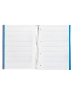 Cuaderno espiral liderpapel a4 micro wonder tapa plastico 120h 90 gr horizontal 5 bandas 4 taladros colores