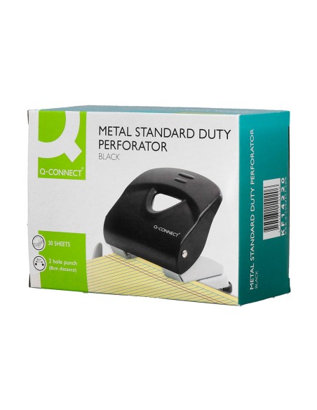 Taladrador q connect kf14220 negro abertura 27 mm capacidad 30 hojas Taladrador q connect kf14220 negro abertura 27 mm capacidad 30 hojas