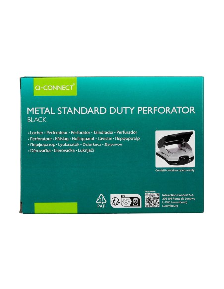 Taladrador q connect kf14220 negro abertura 27 mm capacidad 30 hojas Taladrador q connect kf14220 negro abertura 27 mm capacidad 30 hojas